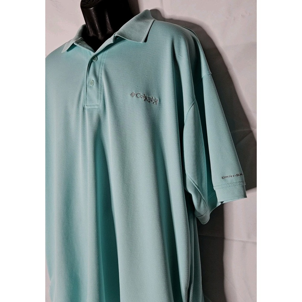 Columbia PFG‎ Mens Vented Polo Shirt Omni Shade Size XL Mint Green Short Sleeve
